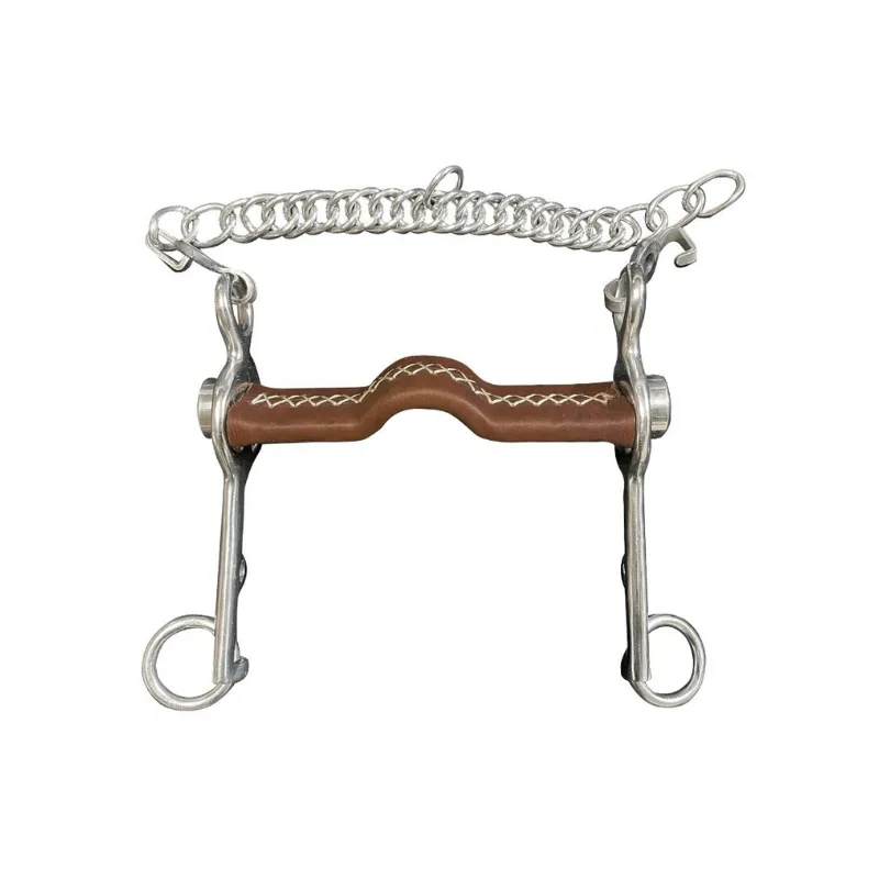 JUMPIN - Mors Pelham plat inclinable cuir - 125 mm - Cuir - Canon plat Meilleur Choix