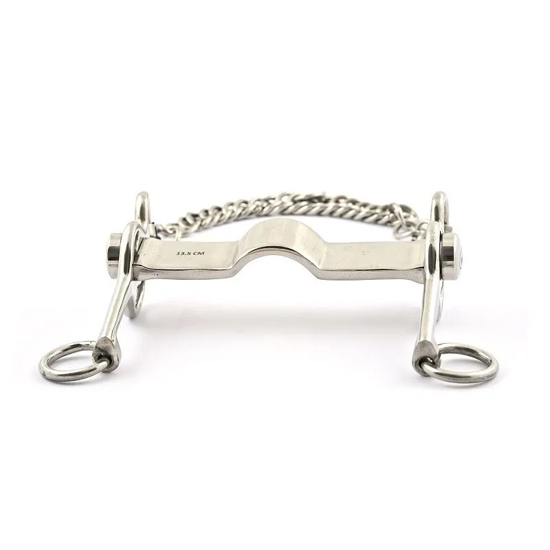 JUMPIN - Mors Pelham plat inclinable petites branches - 125 mm - Inox - Canon plat Quantit Limite