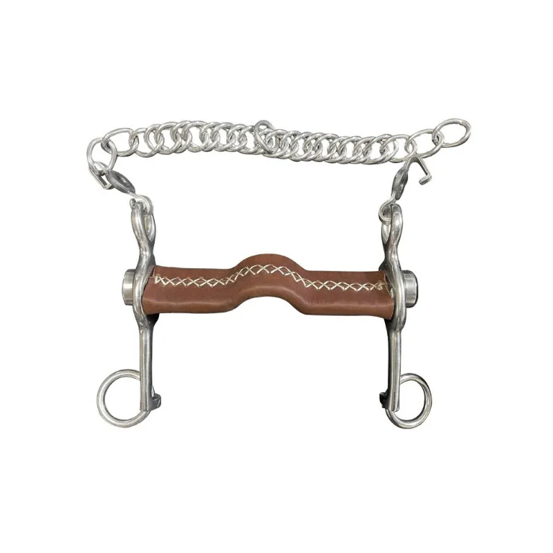 Certifi JUMPIN - Mors Pelham plat inclinable petites branches cuir - 125 mm - Cuir - Canon plat