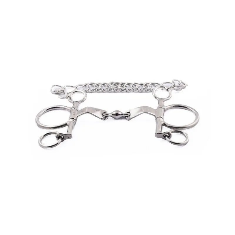 Commande En Gros JUMPIN - Mors Pelham plat torsad petites branches - 125 mm - Inox - Canon plat