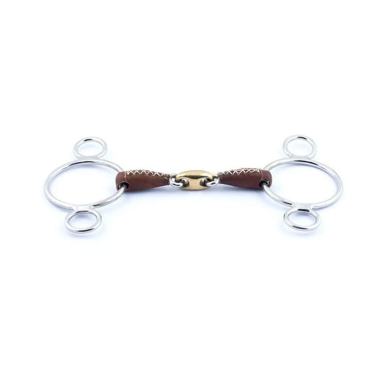 Commander Maintenant JUMPIN - Mors Pessoa double brisure recouvert de cuir - 115 mm - Cuir - Canon double brisure