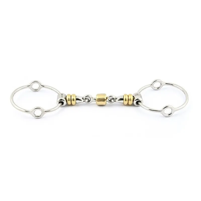 Prix Promo JUMPIN - Mors releveur grands anneaux rouleaux - 125 mm - German silver - Canon rouleaux