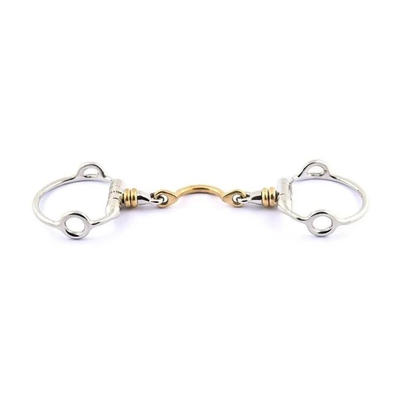 JUMPIN - Mors releveur Olive double brisure rouleaux avec passage de langue - 125 mm - German silver - Canon double brisure Meilleure Vente