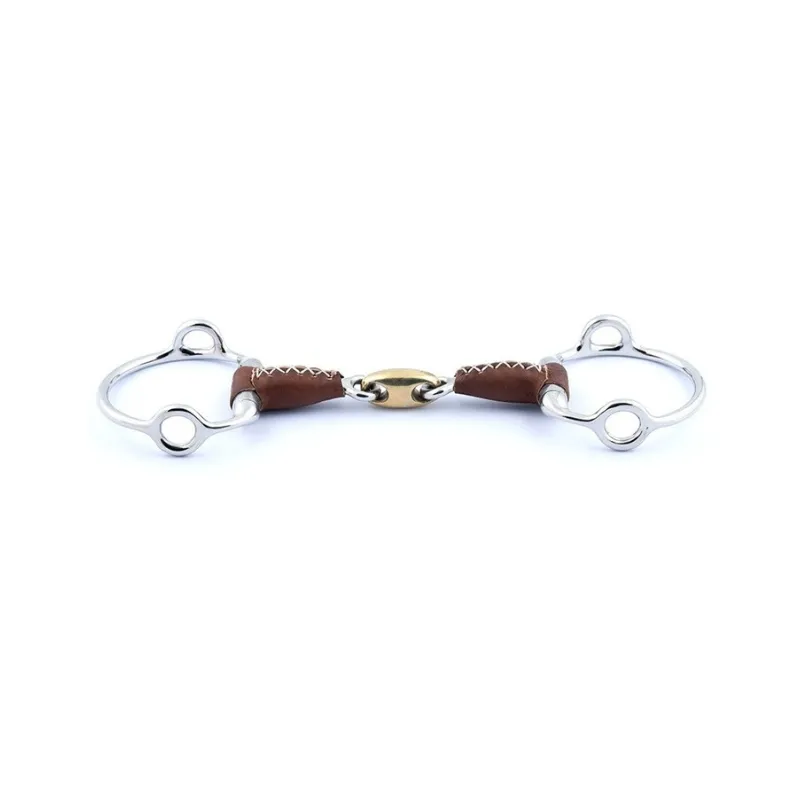 JUMPIN - Mors releveur recouvert de cuir - 115 mm - Cuir - Canon double brisure Commander Vite