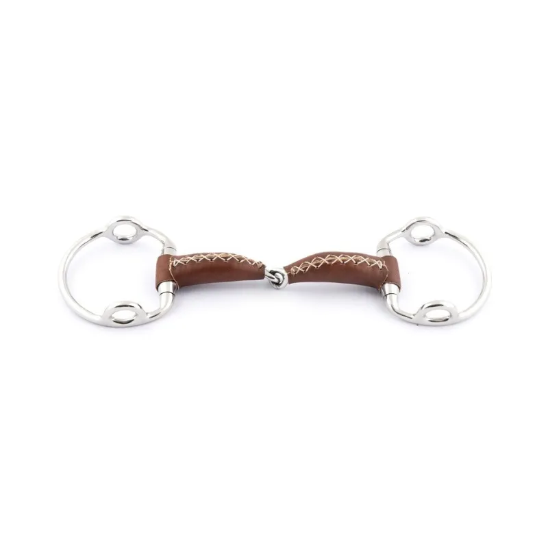 JUMPIN - Mors releveur recouvert de cuir - 125 mm - Cuir - Canon simple brisure Livraison Gratuite