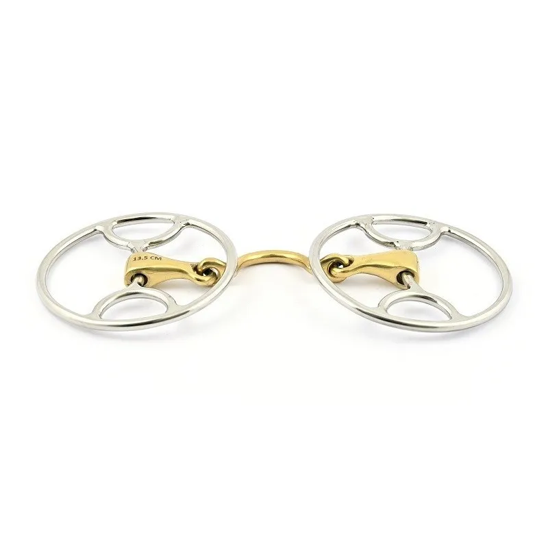 Offre Exclusive JUMPIN - Mors Swivel double brisure avec passage de langue - 125 mm - German silver - Canon passage de langue