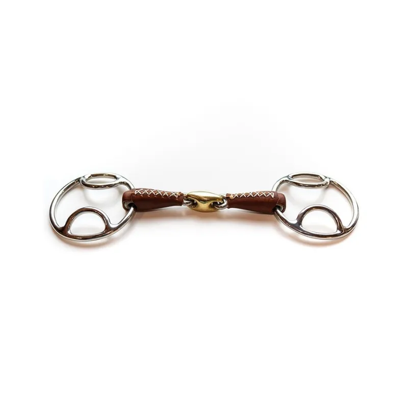 JUMPIN - Mors trois effets double brisure recouvert de cuir - 125 mm - Cuir - Canon double brisure Rduction