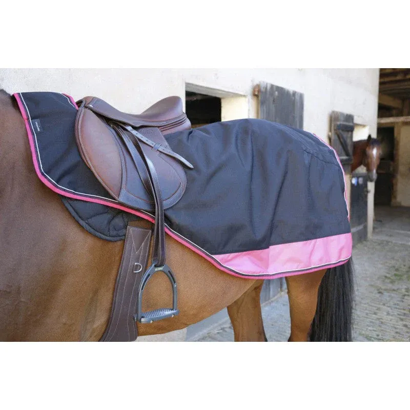 Manta para caballo Equi-Theme Tyrex 1200D Polar Fleece Lined Exercise Sheet - Blue/Black / 155 cm Soldes