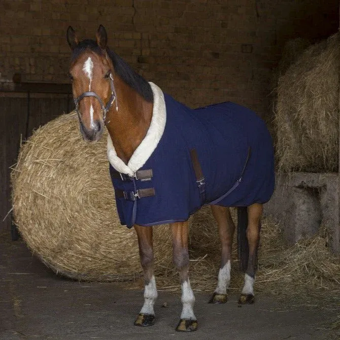 Manta para caballo Equi-Theme Polar Fleece Sheet Teddy - 6'3"/140 / Navy/Ecru Usine Directe