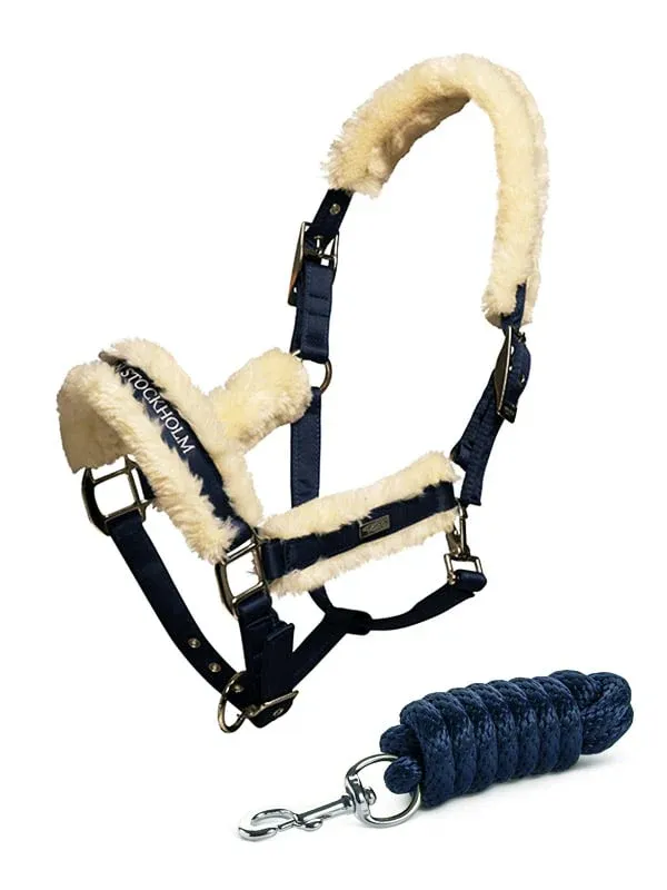 Meilleure Vente Fur cabezada de cuadra & ramal Equestrian Stockholm Fur cabezada de cuadra & ramal Navy - Pony / Navy