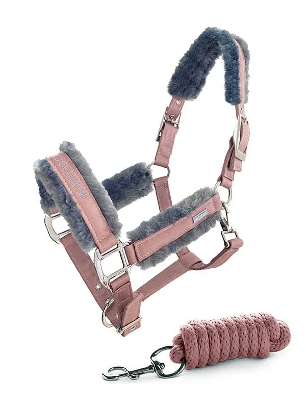 Fur cabezada de cuadra & ramal Equestrian Stockholm Fur cabezada de cuadra & ramal Pink - Pony / Pink Marque