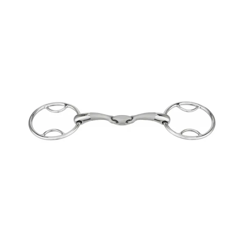 Dernire Chance SPRENGER - Mors 2 anneaux passes double brisure Satinox - 115 mm - Satin - Canon double brisure