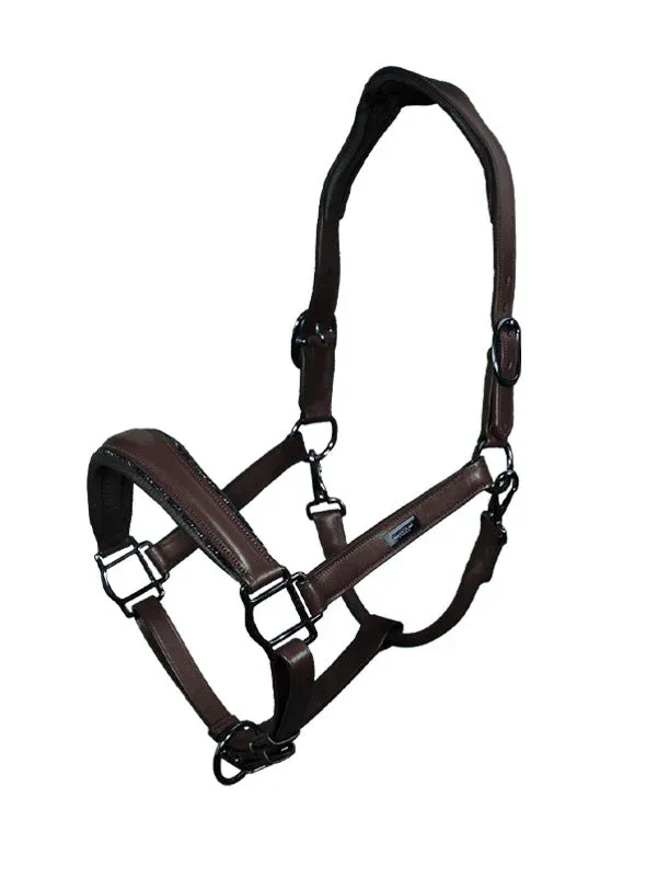 Anatomic Glimmer Leather cabezada de cuadra Equestrian Stockholm Glimmer Anatomic Leather - Cob / All Brown Meilleure Vente