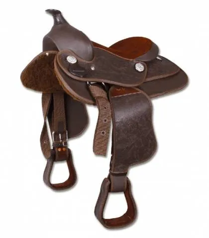 Selle western synthtique marron 16 pouces Waldhausen - 16 inches - Marron fonc Dernier Modle