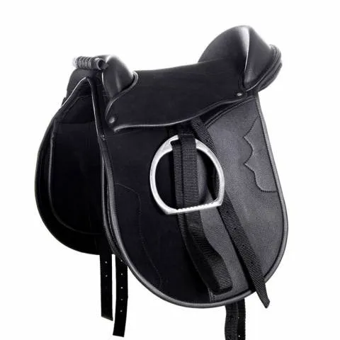 Selle Shetty Funny Horses - HKM - 12 inches (7 10 ans ) - Noir-Noir Certifi