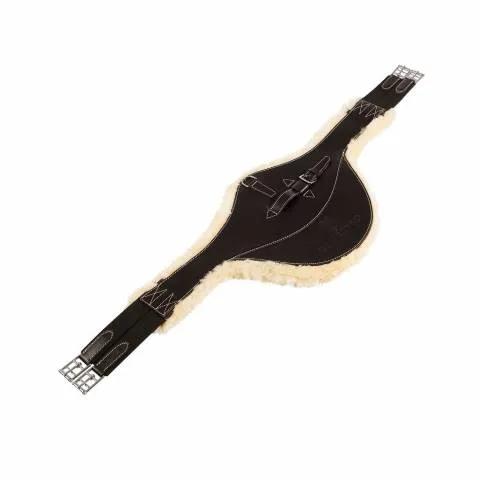 Sangle bavette cuir Equestro - Noir - 115cm Solde
