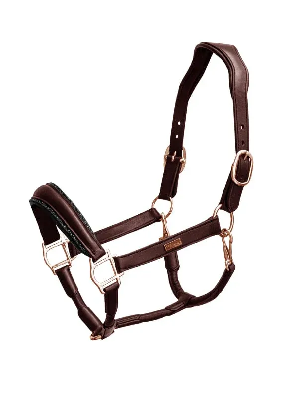 Dernire Chance Anatomic Glimmer Leather cabezada de cuadra Equestrian Stockholm Glimmer Anatomic Leather - Cob / Moonless Night