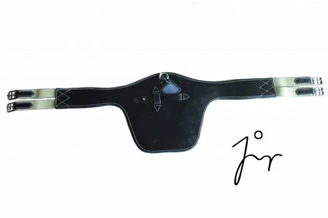 Sangle bavette avec lastique en cuir de chez JMR - Noir - 120 Offre Exclusive