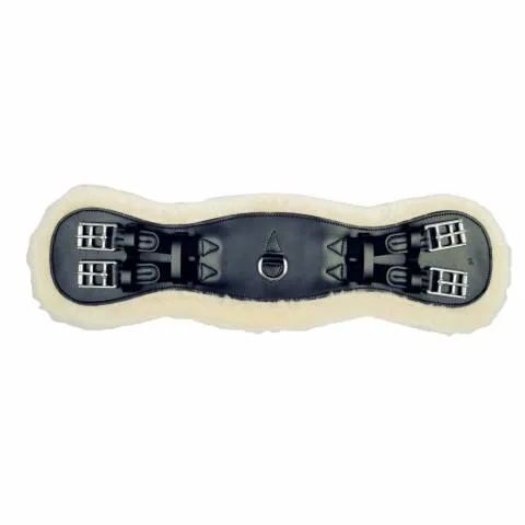 Sangle en cuir et mouton dtachable HKM - Noir / beige - 50 cm Quantit Limite