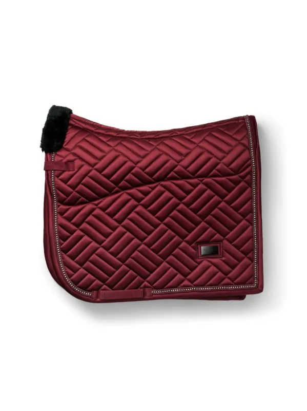 Mantilla de doma Vegan Fur Crystal Equestrian Stockholm Dressage Saddle - Full / Bordeaux Prix Promo