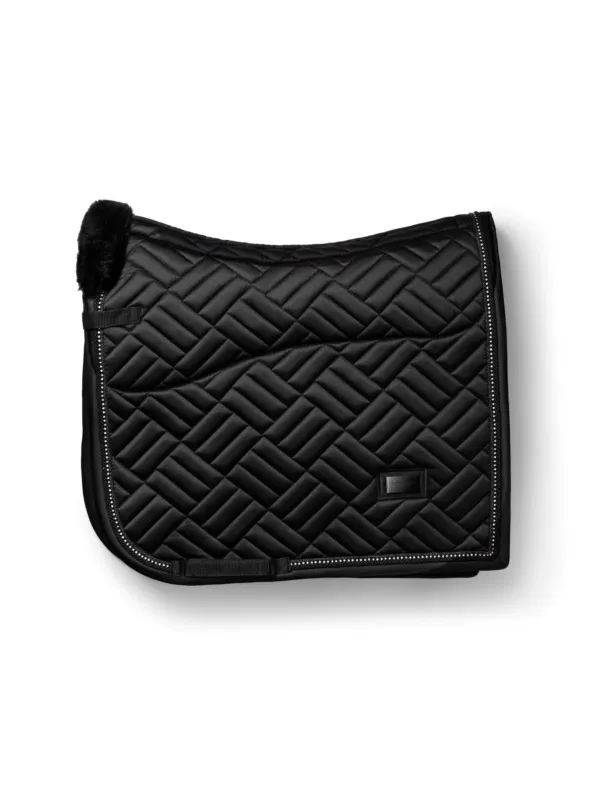 Mantilla de doma Vegan Fur Crystal Equestrian Stockholm Dressage Saddle - Full / Black Produit De Marque