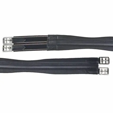 Sangle combine en cuir - HKM - Noir - 110cm Pas Cher
