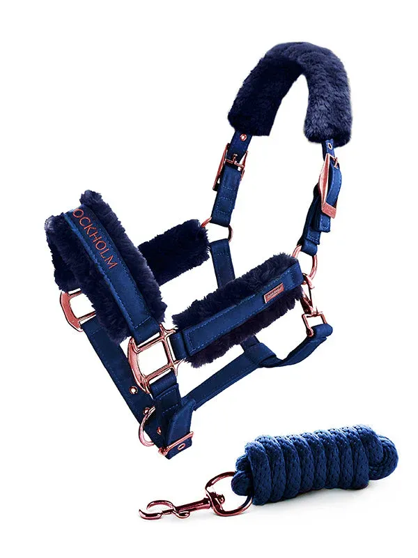 Fur cabezada de cuadra & ramal Equestrian Stockholm Fur cabezada de cuadra & ramal Monaco Blue - Pony / Monaco Blue Prix Cass