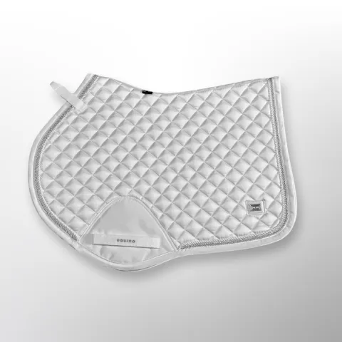 Satisfait Ou Rembours Tapis de CSO en satin avec insert en cristal Equico - Gris