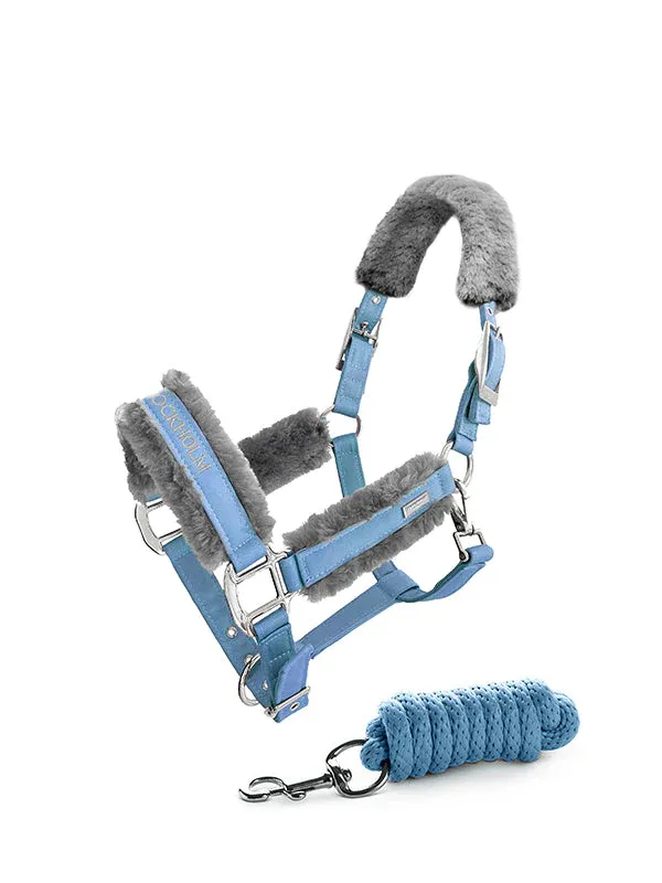 Fur cabezada de cuadra & ramal Equestrian Stockholm Fur cabezada de cuadra & ramal Parisian - Pony / Parisian Blue Meilleure Vente