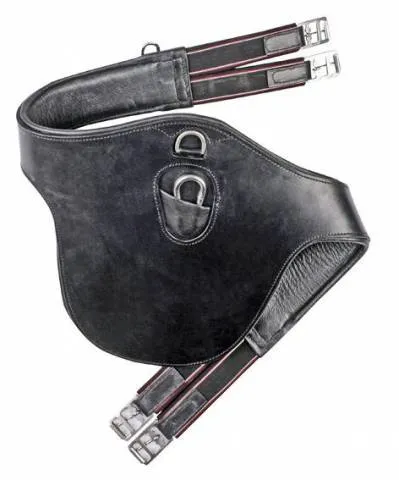 Vente Flash Sangle Bavette en cuir - HKM - Noir - 110CM