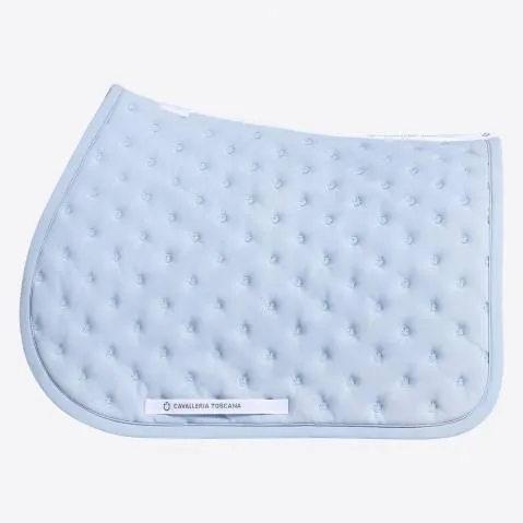 Tapis de selle Broderie Bleu ciel – Cavalleria toscana – structure en nid d&rsquo;abei – Bleu ciel – CSO – Cheval Expdition Rapide
