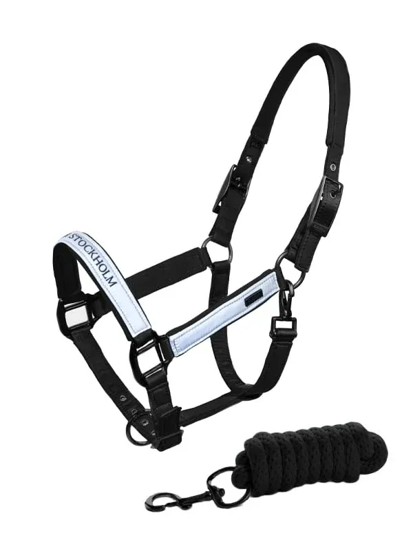 Meilleur Choix Clean cabezada de cuadra & ramal Equestrian Stockholm Reflective cabezada de cuadra & ramal - Cob / Luminous Black