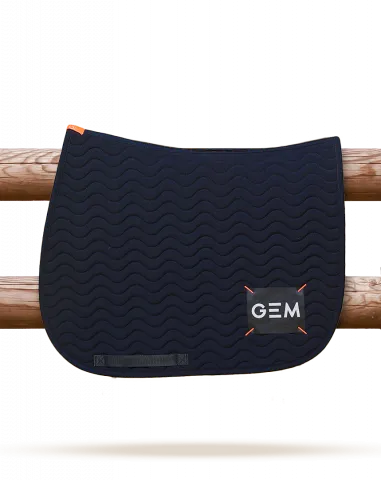 Authentique Tapis de selle GEM Touc touc - GEM - Matelassage vagues - Bleu canard