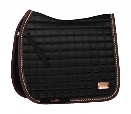 Tapis de selle Noir et Bronze 2.0 - EQUITO - Dressage - Cheval Pas Cher