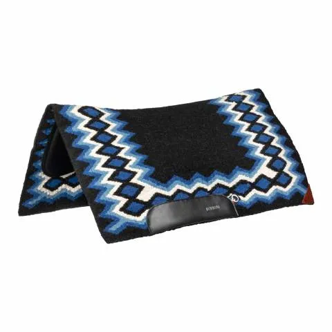 Tapis western bleu / noir show en laine avec rembourrage en dry F - Burioni Achat Immdiat