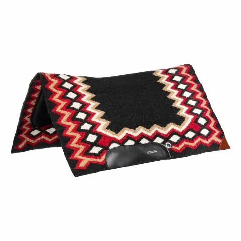 Tapis western show rouge / noir en laine avec rembourrage en dry F - Burioni Offre Limite