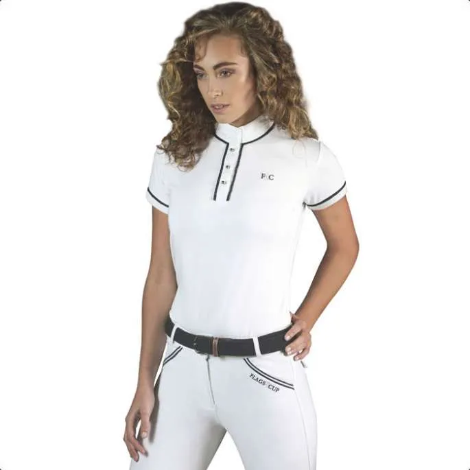 Dernier Modle Polo Candiba dame MC - Flags&Cup - blanc - femme - XL
