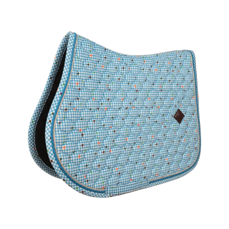 Tapis de Selle Velvet Pied-de-Poule Jumping Kentucky - Poney - Marine / colourful Quantit Limite