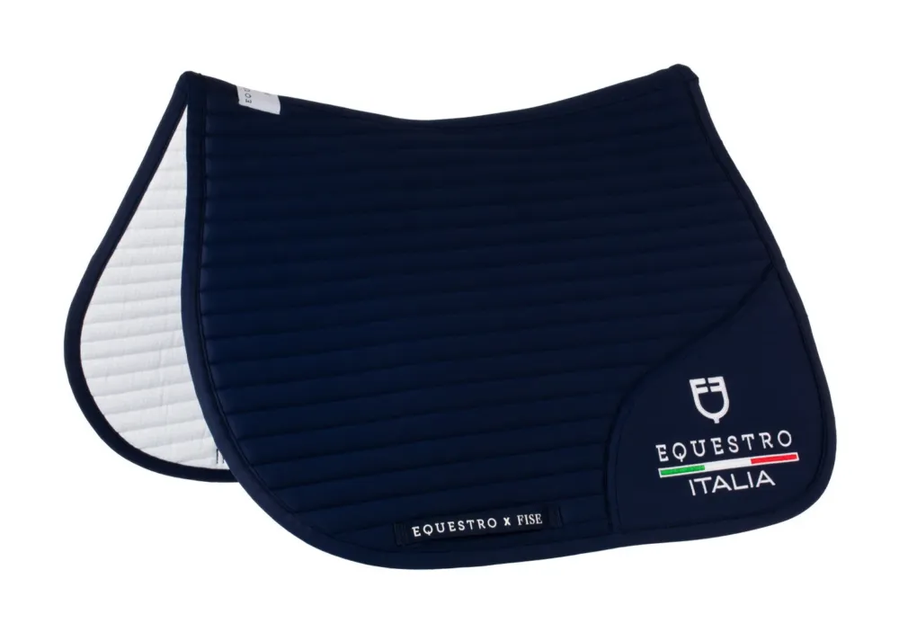 Tapis de saut Equestro x FISE avec logo brod - Poney - Marine blazer Expdi Aujourdhui