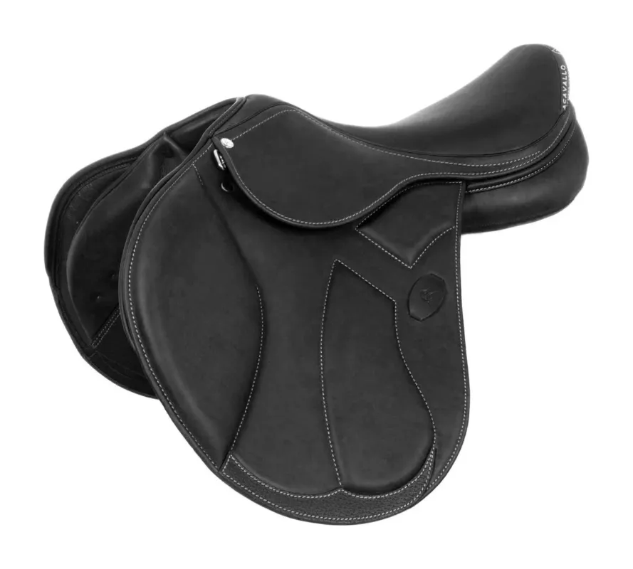 Offre Limite Selle obstacle Modigliani avec panneaux en laine Acavallo - 17" - Noir