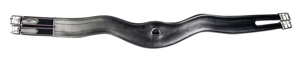 Sangle en cuir forme courbe HKM - 140 cm - Noir Dernire Chance