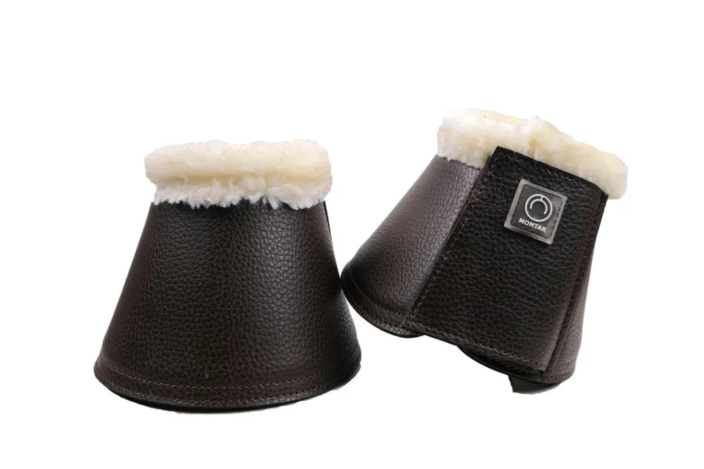 Prix Promo Cloches Montar en cuir PU lisse - Poney - Marron