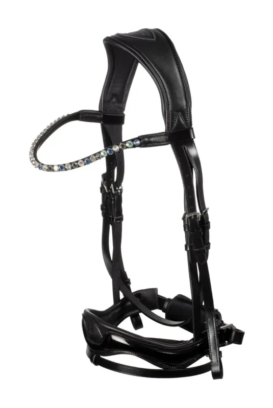 Bridon Moulin Rouge Acavallo en cuir de veau - Cob - Noir Prix Rduit