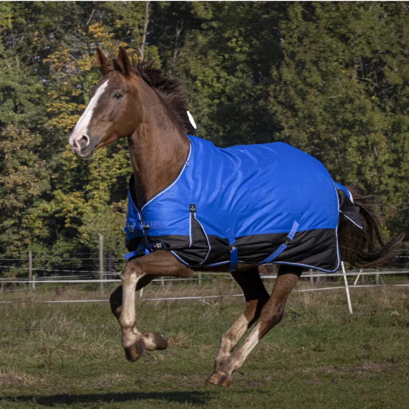 Couverture Equithme Tyrex 1200D Aisance - 135 cm - Bleu / noir Expdition Rapide