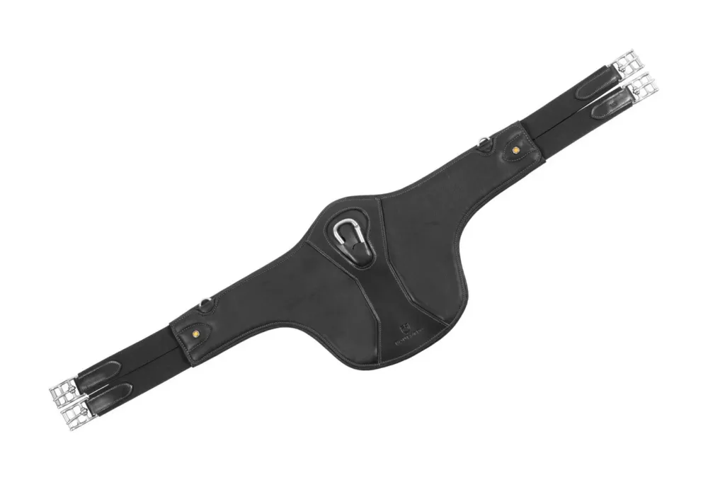 Sangle bavette Equestro en cuir - 145 cm - Noir Bon March