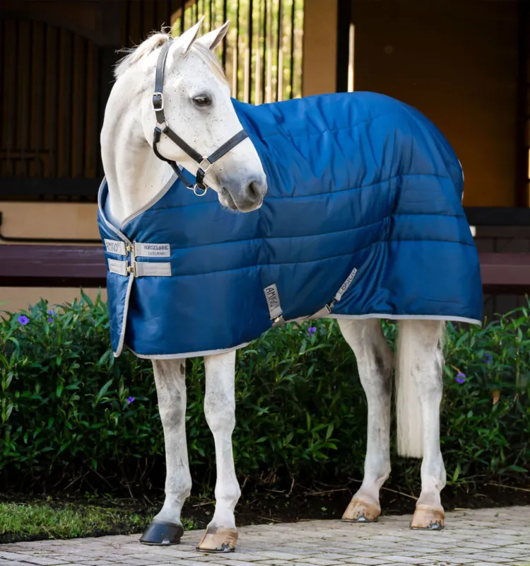 Prix Rduit Couverture d'curie Horseware Amigo Ripstop Insulator Poney 100g - 75 cm - Marine / gris titanium