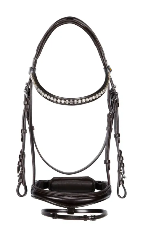 Quantit Limite Bridon anglais Equestro en cuir strass neuf - Cheval - Marron fonc