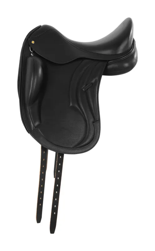 Selle de dressage monoflap Equestro en cuir - 16,5" - Noir Dernire Chance