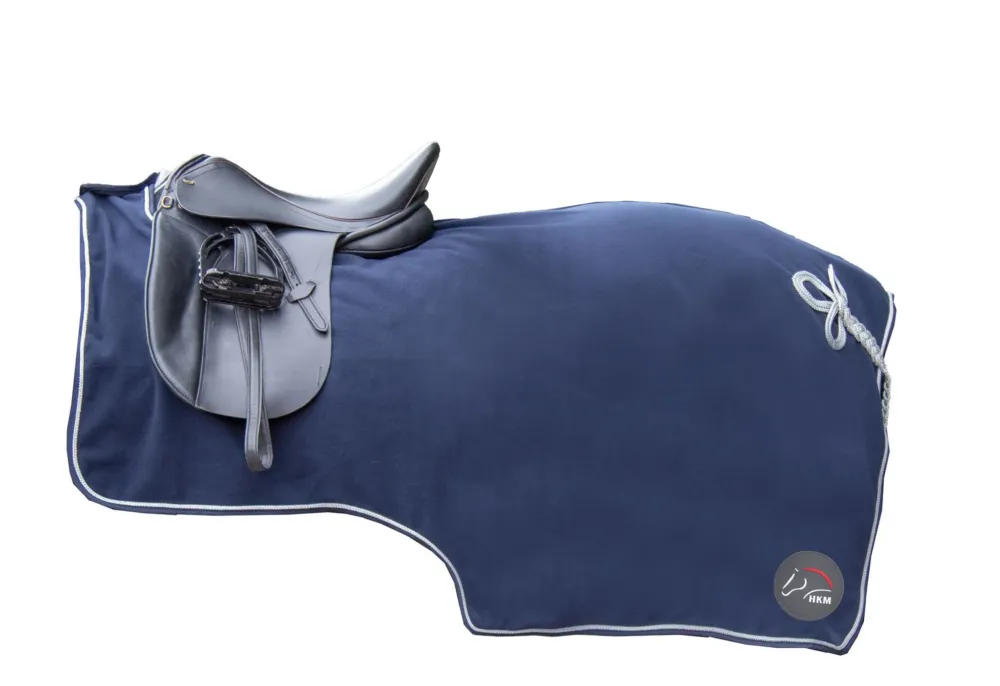 Couvre reins polaire HKM - 145 cm - Bleu fonc Super Prix