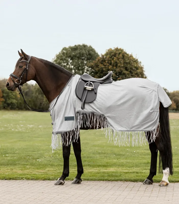 Offre Spciale Couvre-reins anti-mouches Waldhausen Protect franges - 145 cm - Gris argent / gris